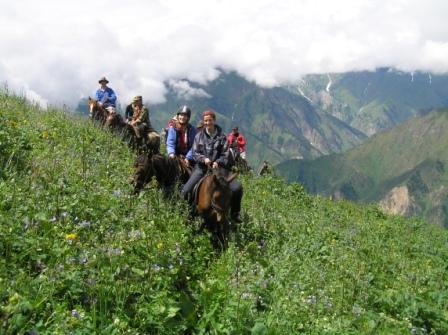 Horse riding in the mountains of Kyrgyzstan