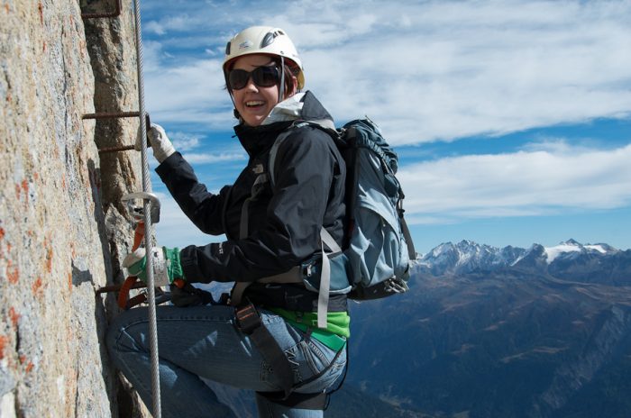 Climber on Via Ferrata