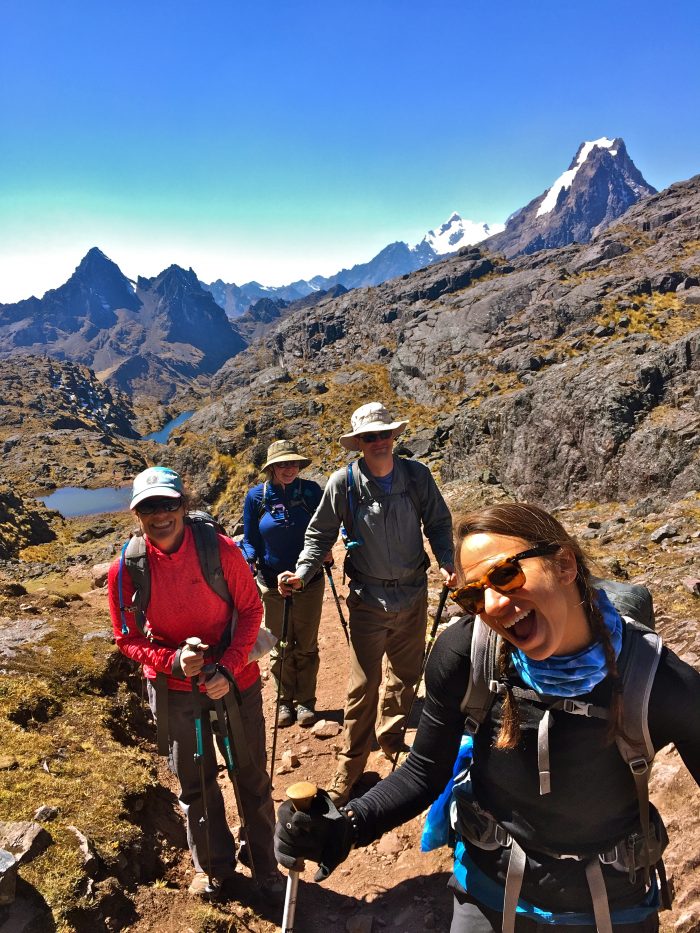 A great selfie under a blue sky canvas, whilst hiking the Lares Inca Trail in Peru