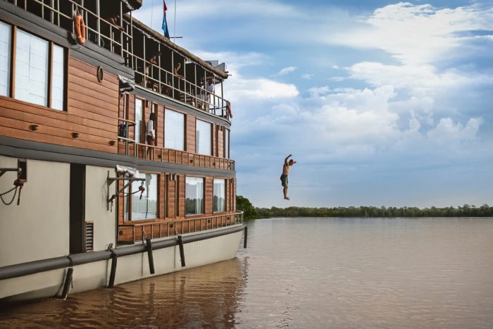 Jumping into the Amazon River