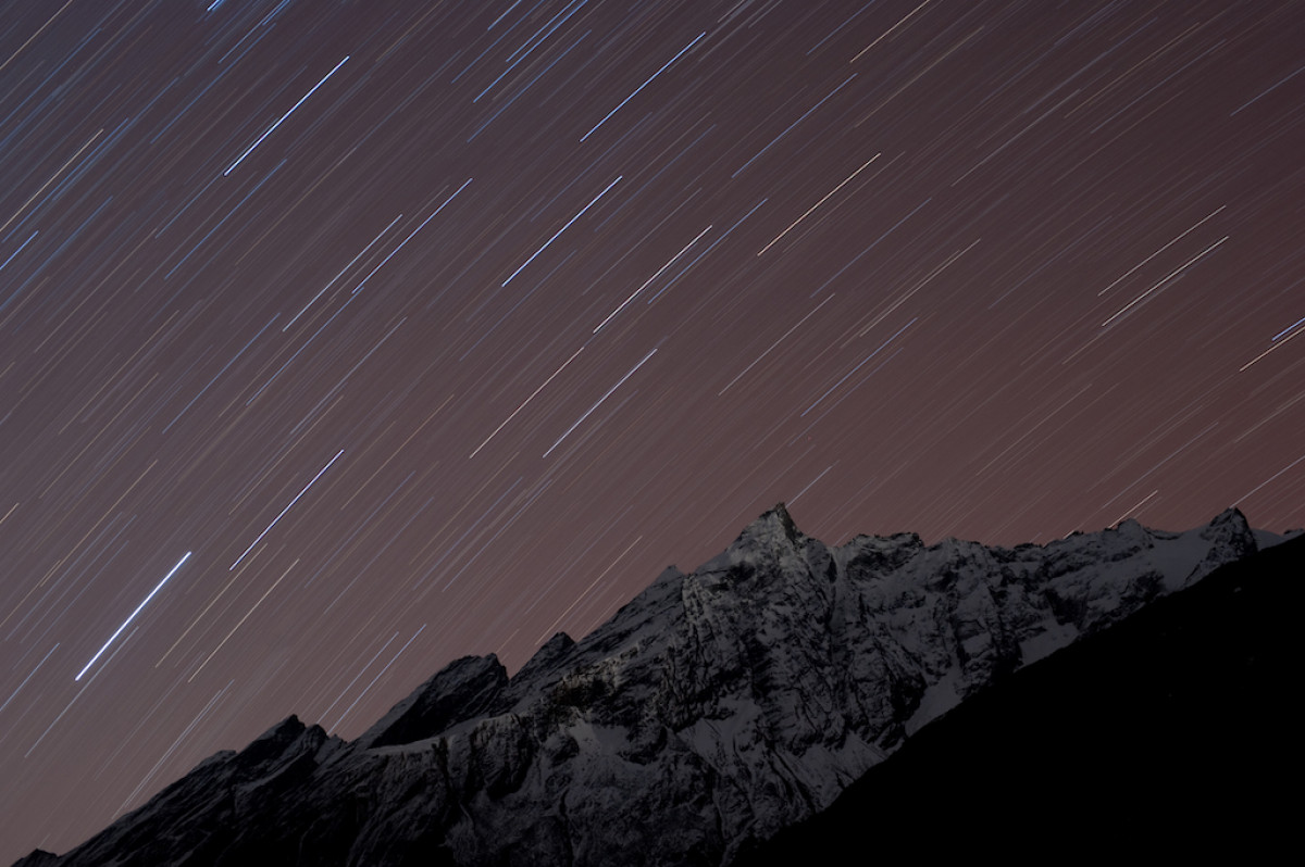 Star Trails In The Nepal Himalayas