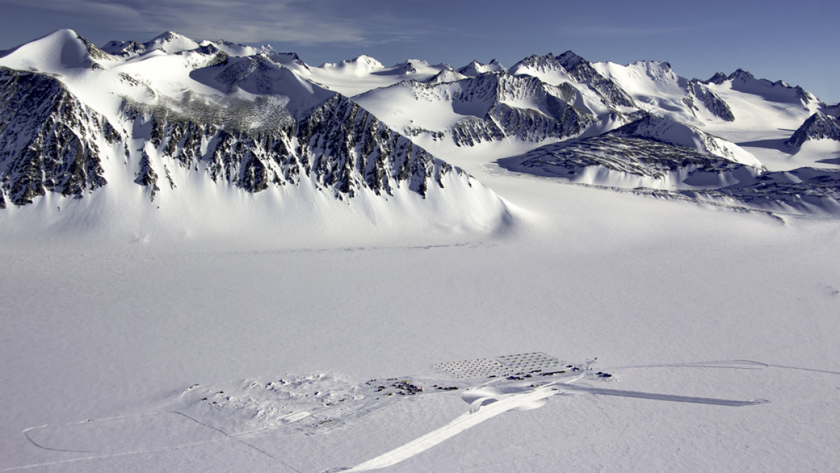 Union Glacier Camp in Ellsworth Mountains of Antarctica