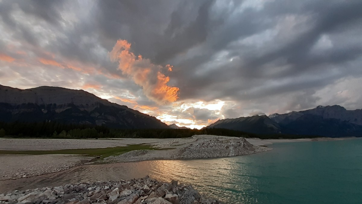 Sunrise Over Secret Lake In The Rockies