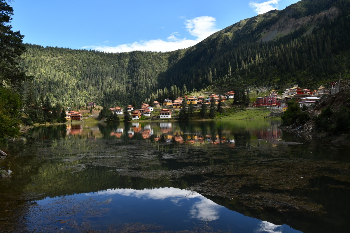 Tsoka Monastery and Tsoka Lake in West Sichuan