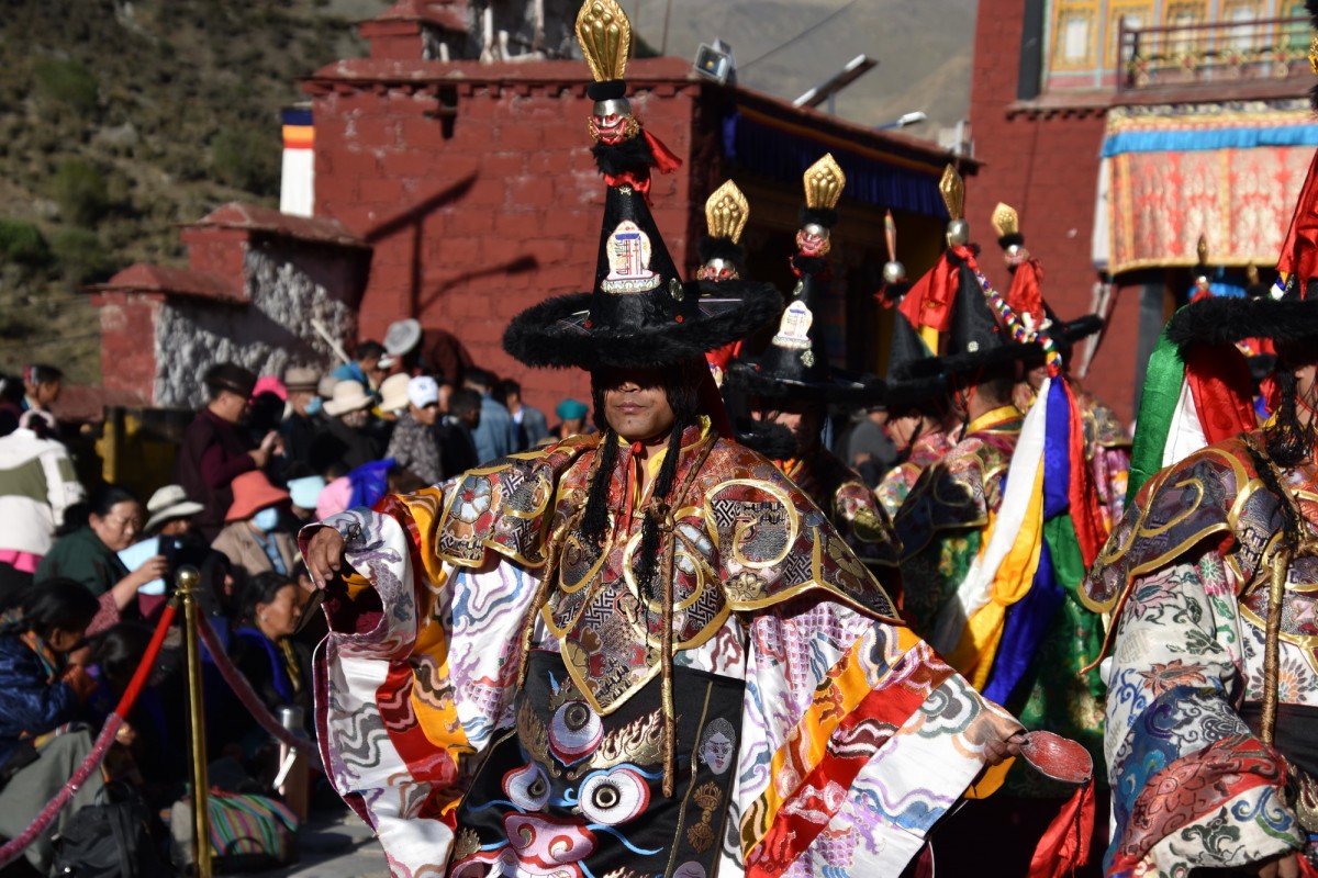 Mask Dance Festival during Summer Prayer at Tsurpu Monastery, Lhasa, Tibet