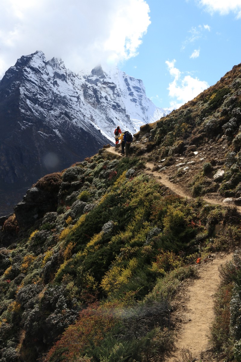 Fresh Photo of a Trekking Tour Group on Eastern Side of Everest and Makalu in South Tibet